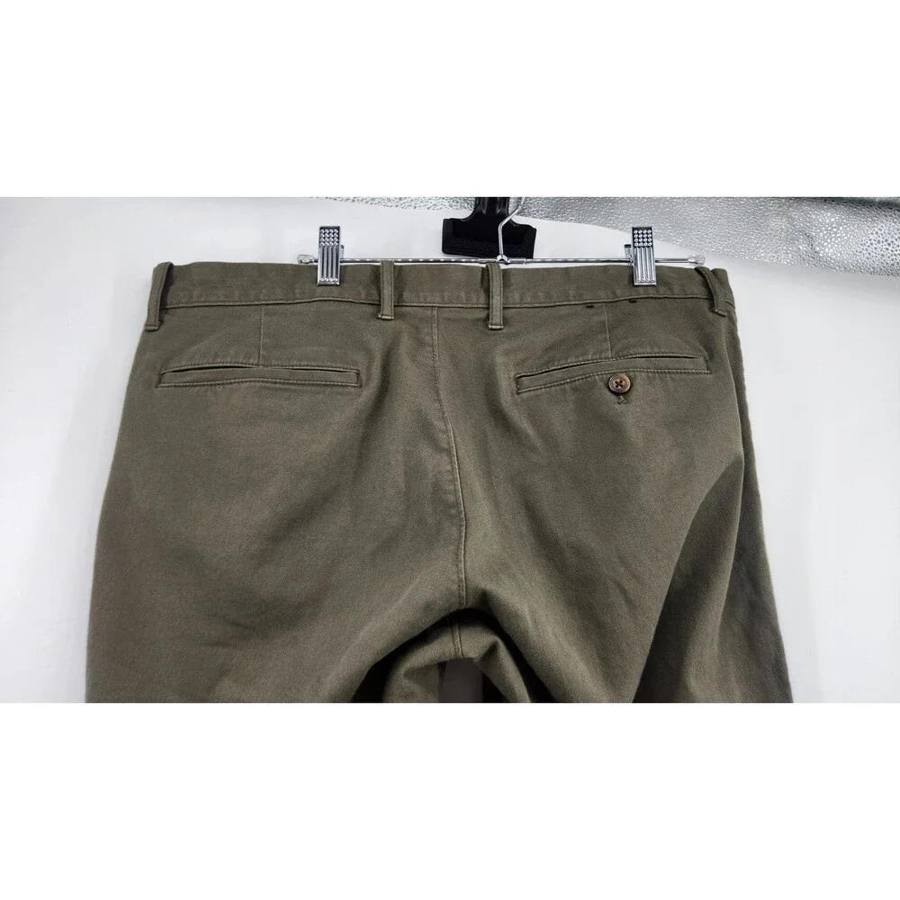 J.Crew Mens Size 34X30 Slim Fit Flex Olive Green Chino Pants‎ Cotton